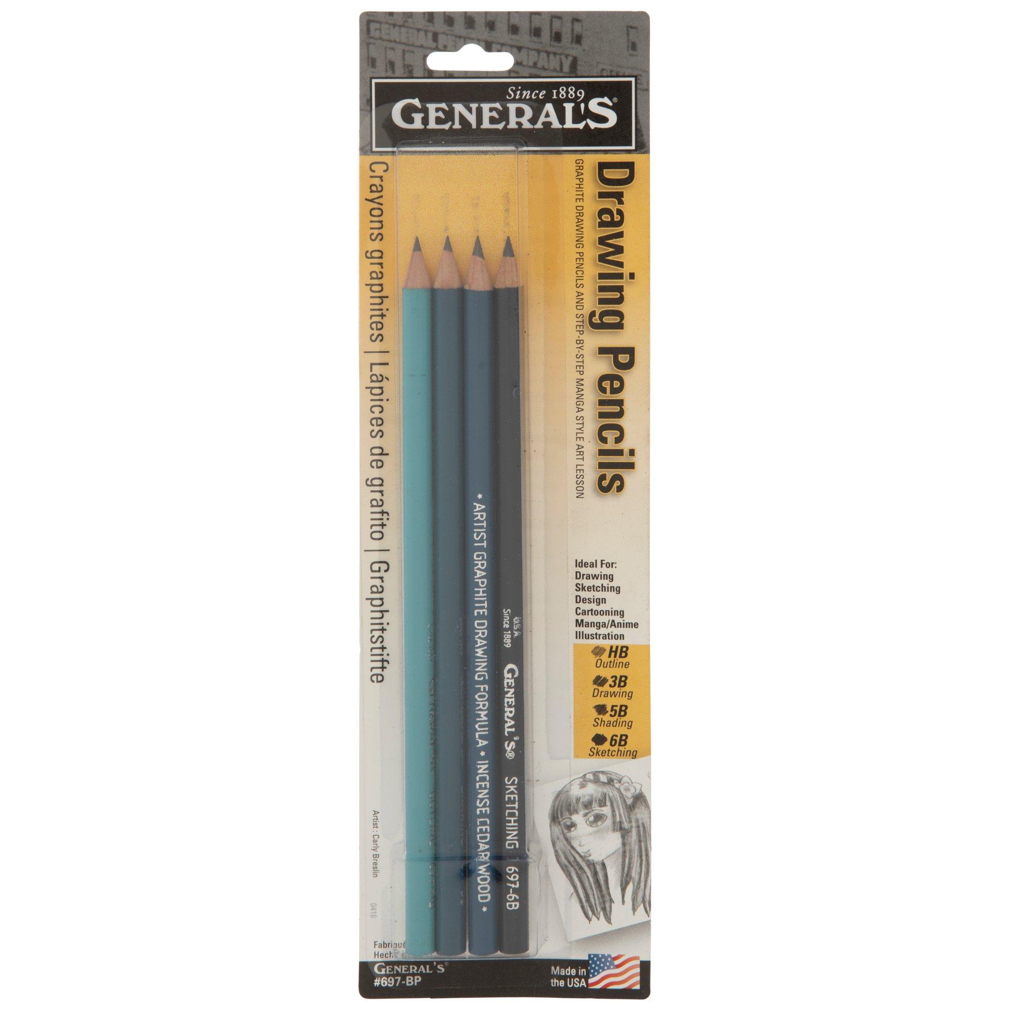 General's Graphite Drawing Pencils - 4 Piece Set